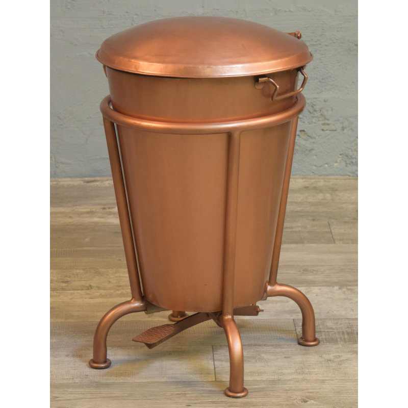 13 Gallon Copper Trash Can / Stainless steel trash can is a retro or